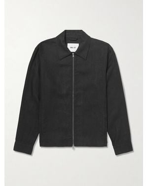 NN07 Alban 1454 Linen Blouson Jacket - Black