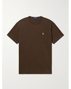 Polo Ralph Lauren Logo-Embroidered Cotton-Jersey T-Shirt - Brown