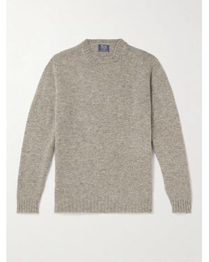 William Lockie Shetland Wool Jumper - Grey