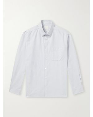 A.P.C. Mateo Striped Logo-Embroidered Cotton-Poplin Shirt - White