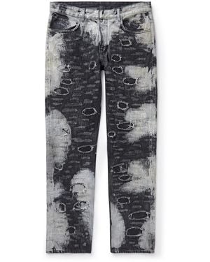 Givenchy Slim-Fit Distressed Bleached Jeans - Gray