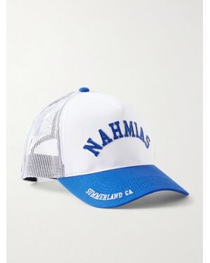 NAHMIAS Summerland Cotton And Mesh Trucker Cap - Blue