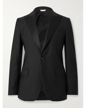 Boglioli Satin-trimmed Virgin Wool-blend Tuxedo Jacket - Black