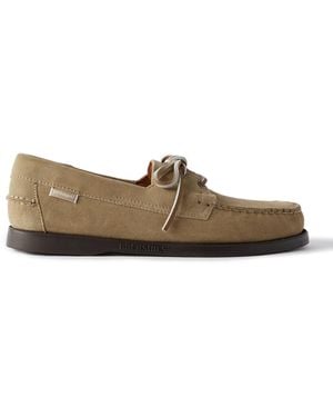 Sebago Docksides Portland Leather-Trimmed Suede Boat Shoes - Brown