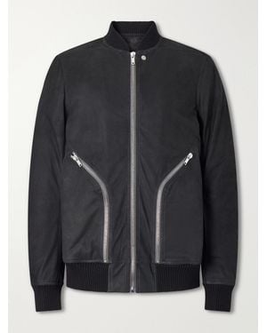 Rick Owens Bauhaus Leather Zip-Up Flight Jacket - Schwarz