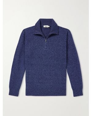 Altea Wool And Cashmere-Blend Half-Zip Jumper - Blue