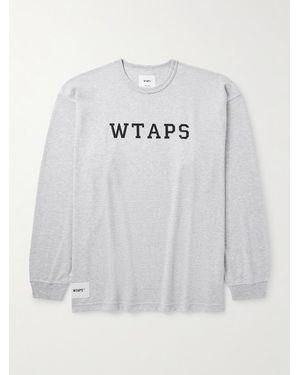 WTAPS Oversized Logo-print Cotton-blend Jersey T-shirt - Grey