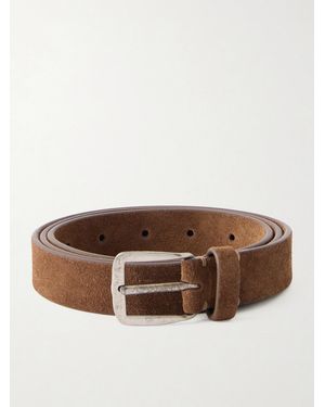 Massimo Alba 2.5 Cm Budapest Suede Belt - Brown