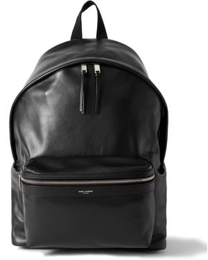Saint Laurent City Leather Backpack - Black