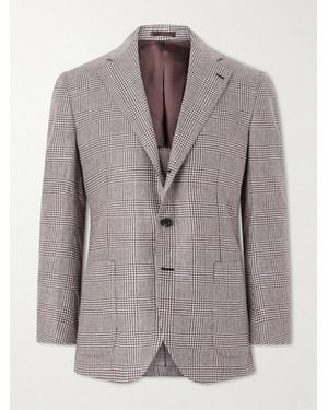 J. Mueser Wavery Prince Of Wales Silk Blazer - Grey