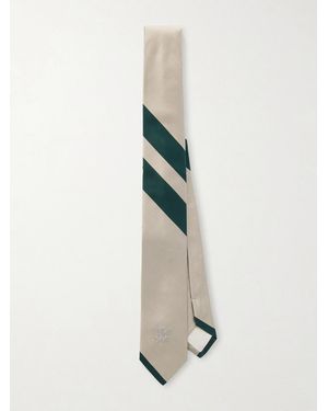 Enfants Riches Deprimes 7cm Foxhole Logo-embroidered Silk-shantung Tie - White