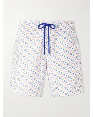 Vilebrequin Moorea Straight-leg Mid-length Printed Swim Shorts - Blue