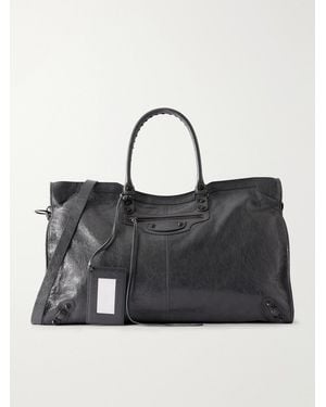 Balenciaga Le City Travel Arena Textured-Leather Tote Bag - Black