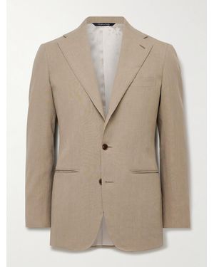 Saman Amel Slim-Fit Linen Suit Jacket - Natural