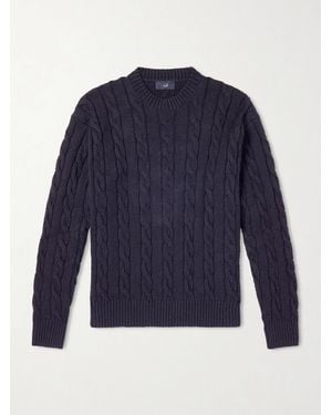 dunhill Cable-Knit Cotton Sweater - Blu