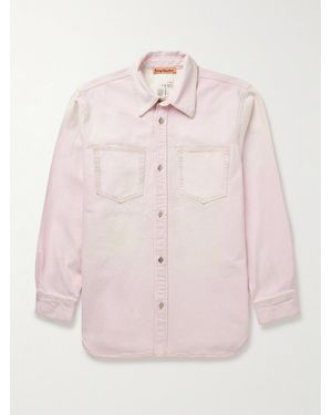 Acne Studios Karto U Traffic Distressed Denim Shirt - Pink
