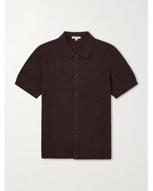 Onia Ribbed-Knit Cotton-Blend Boucle Shirt - Red