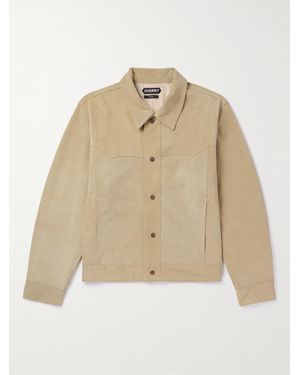 CHERRY LA Suede Trucker Jacket - Natural