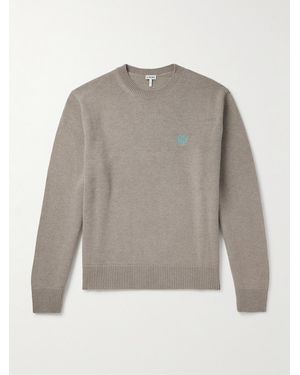 Loewe Pullover aus Wolle mit "Anagram"-Logostickerei - Grau