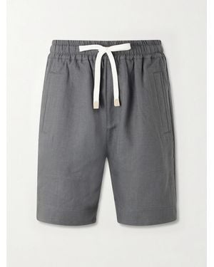 Eleventy Straight-leg Linen Shorts - Grey