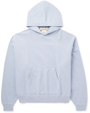 Remi Relief Cotton-Jersey Hoodie - Blue