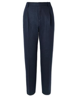 Sunspel Boiled Straight-Leg Pleated Wool Suit Pants - Blue
