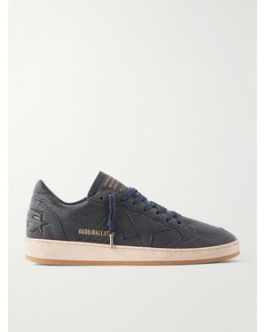 Golden Goose Ball Star Distressed Leather Trainers - Blue