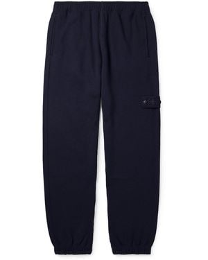 Stone Island Ghost Tapered Wool And Cotton-Blend Jersey Sweatpants - Blue