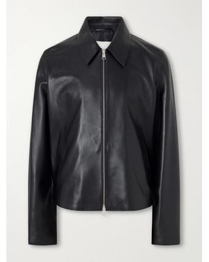 Ami Paris Leather Jacket - Black
