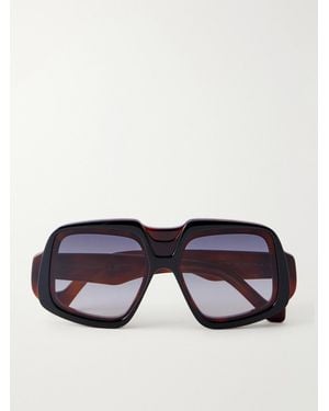 Loewe Anagram Havana Geometric Acetate Sunglasses - Blau