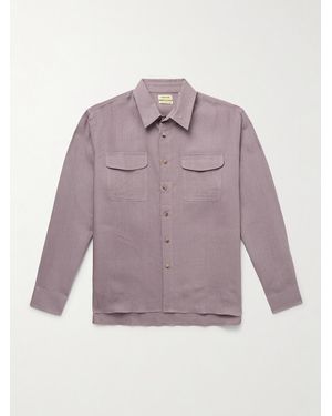 De Bonne Facture Linen Overshirt - Purple