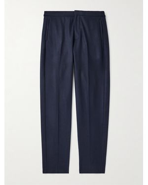 Loro Piana Breia Tapered Wool And Cashmere-Blend Trousers - Blue