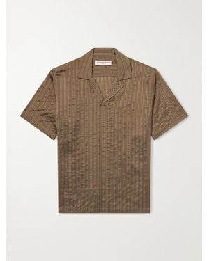Orlebar Brown Maitan Villa Camp-Collar Striped Woven Shirt - Brown