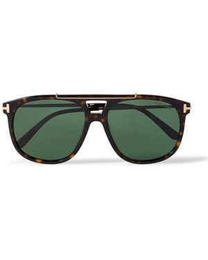 Tom Ford Sam Aviator-Style Acetate Sunglasses - Green