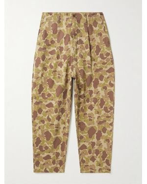 Kapital Pleated Camouflage-print Cotton-twill Trousers - Natural