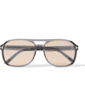 Tom Ford Rosco Aviator-Style Acetate Sunglasses - Gray