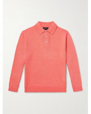 Beams Plus Wool-Blend Polo Shirt - Pink