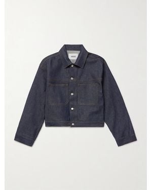 Agolde Blaze Oversized Cropped Denim Jacket - Blue