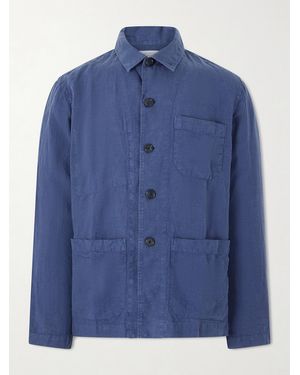 Hartford Perry Linen And Cotton-Blend Woven Jacket - Blue