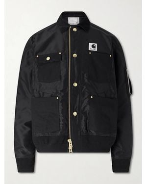 Sacai X Carhartt Corduroy-Trimmed Blouson Jacket - Black