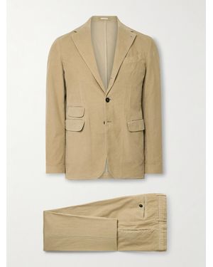 Massimo Alba Sloop Slim-Fit Cotton-Corduroy Suit - Natural