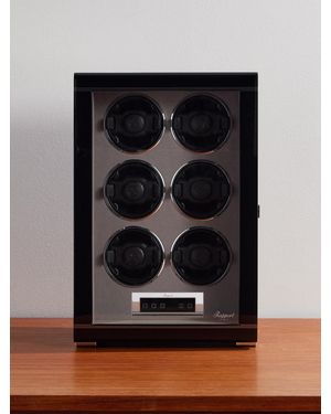 Rapport Formula Six Lacquered Cedar And Glass Six-Piece Watch Winder - Black
