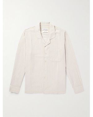 A Kind Of Guise Scopello Convertible-Collar Striped Tencel Lyocell Shirt - Natural