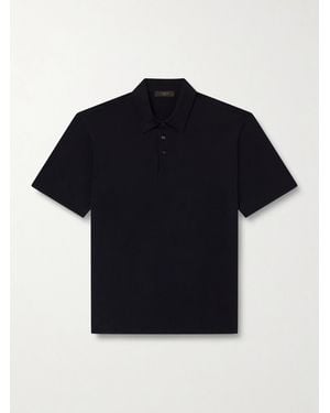 Slowear Cotton And Silk-Blend Jersey Polo Shirt - Blue