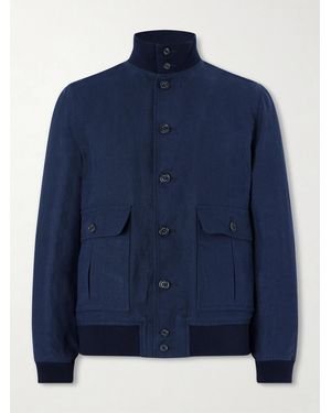 Valstar Ino Linen Bomber Jacket - Blue