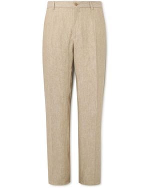Dolce & Gabbana Straight-Leg Linen Suit Pants - Natural