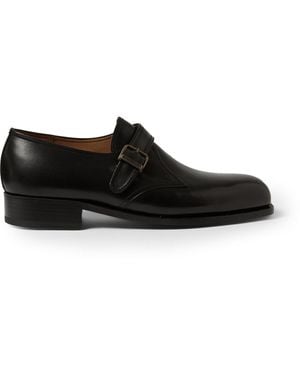 J.M. Weston 531 Leather Monk Strap Shoes - Black