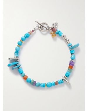 Peyote Bird Playa Sterling Multi-Stone Beaded Bracelet - Blue