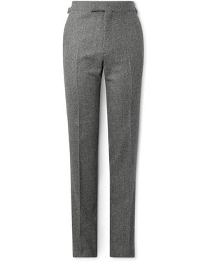 Kingsman Slim-Fit Straight-Leg Houndstooth Wool Suit Pants - Gray