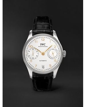 IWC Schaffhausen Portugieser Automatic Chronograph Stainless Steel Watch - Schwarz